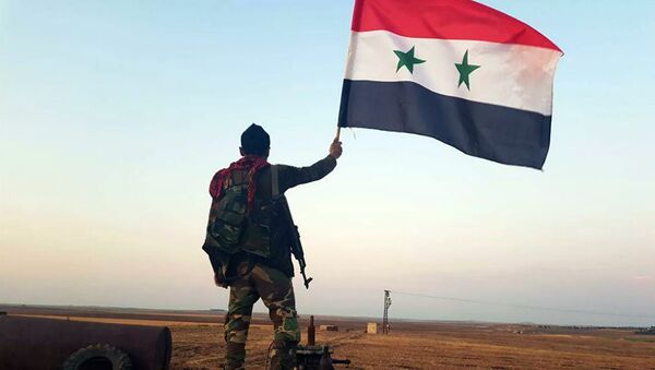 Сирийские военные около города Рас эль-Айн. 27 октября 2019 - 俄羅斯衛星通訊社