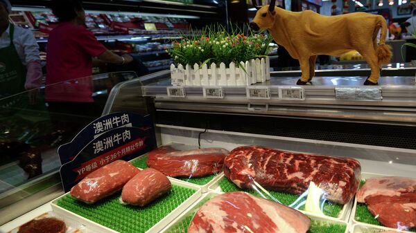 Мясо в супермаркете. Китай - 俄罗斯卫星通讯社
