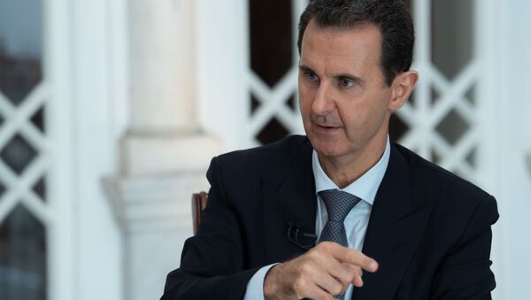 Президент Сирии Башар Асад во время интервью - 俄罗斯卫星通讯社