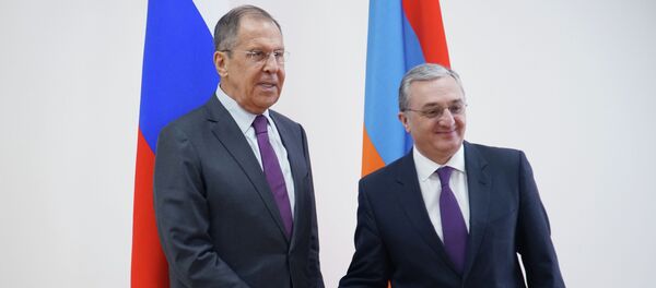 Министр иностранных дел РФ Сергей Лавров и министр иностранных дел Армении Зограб Мнацаканян - 俄羅斯衛星通訊社