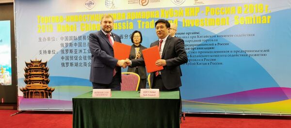 Промышленный и инвестиционный потенциал сотрудничества провинции Хубэй и России представлен на 2019 中国湖北-俄罗斯投资贸易湖洽谈会 в Москве. - 俄罗斯卫星通讯社