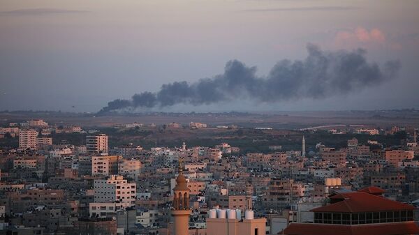 Ракетный удар Израиля по территории сектора Газа. - 俄罗斯卫星通讯社