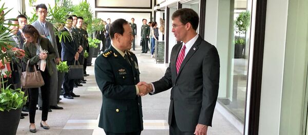 Министр обороны Китая Вэй Фэнхе на встрече с министром обороны США Марком Эспером - 俄罗斯卫星通讯社