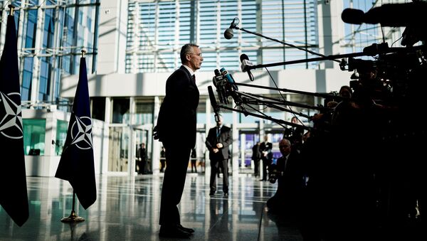 Генсек НАТО Йенс Столтенберг на пресс-конференции перед началом министерских переговоров в Брюсселе - 俄羅斯衛星通訊社