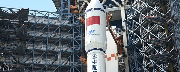 Long March-7 rocket and Tianzhou-1 cargo spacecraft are seen as they are transferred to a launching spot in Wenchang, Hainan province, China - 俄罗斯卫星通讯社