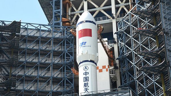Long March-7 rocket and Tianzhou-1 cargo spacecraft are seen as they are transferred to a launching spot in Wenchang, Hainan province, China - 俄罗斯卫星通讯社