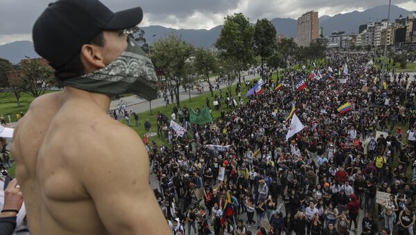 Антиправительственная демонстрация в Боготе, Колумбия - 俄罗斯卫星通讯社