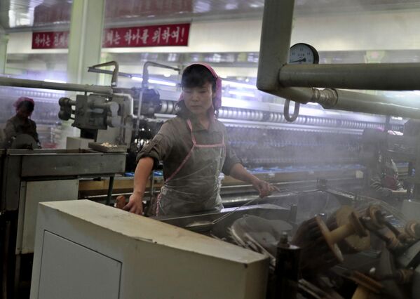 Работница шелкового комбината имени Ким Чен Сук в Пхеньяне - 俄罗斯卫星通讯社