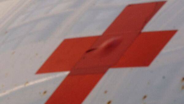Красный крест на автомобиле скорой помощи  - 俄罗斯卫星通讯社