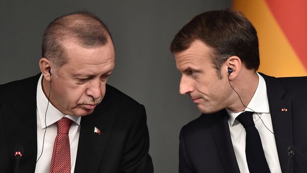  Turkish President Recep Tayyip Erdogan (L) and President Emmanuel Macron - 俄羅斯衛星通訊社