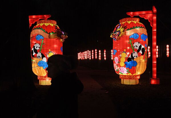 Экспозиция, представленная на фестивале волшебных китайских фонарей, в парке Сокольники в Москве - 俄罗斯卫星通讯社