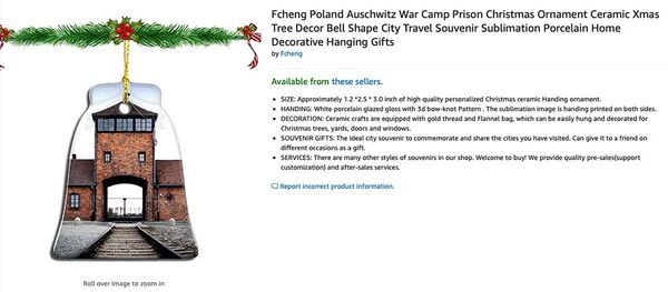 亚马逊被曝销售印有奥斯威辛集中营图像的圣诞饰品（照片） - 俄罗斯卫星通讯社