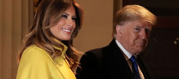 Президент США Дональдт Трамп с супругой Меланией прибывают на прием в Букингемский дворец в Лондоне - 俄罗斯卫星通讯社