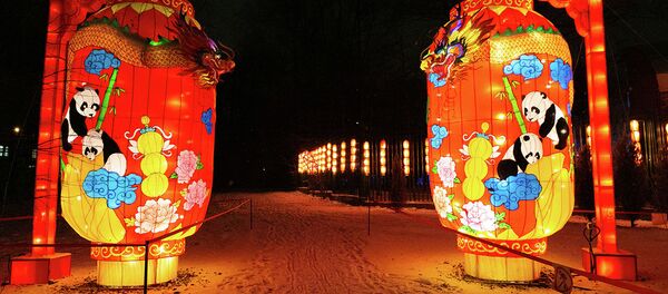 Световые инсталляции фестиваля Китая в Сокольниках. - 俄罗斯卫星通讯社