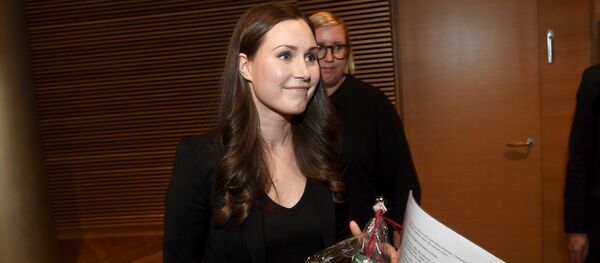 Премьер-министр Финляндии Санна Марин после голосования в Хельсинки, Финляндия - 俄羅斯衛星通訊社