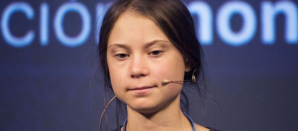 Активистка по климату, шведская школьница Грета Тунберг на пресс-конференции перед климатическим протестом Марш за климат в Мадриде - 俄羅斯衛星通訊社