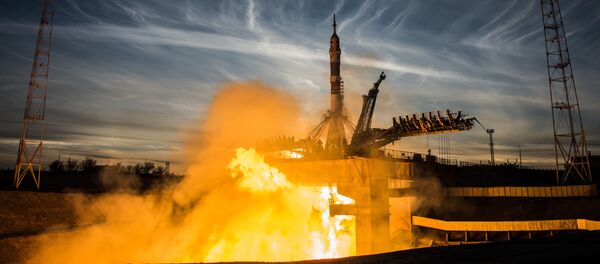 Старт ракеты-носителя Союз-ФГ с пилотируемым кораблем Союз МС-11 со стартового стола Гагаринской площадки космодрома Байконур - 俄羅斯衛星通訊社