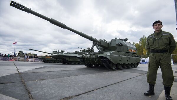 Самоходное артиллерийское орудие 2С35 на базе Т-90 Коалиция-СВ на 10-й международной выставке Russia Аrms Еxpo - 俄罗斯卫星通讯社
