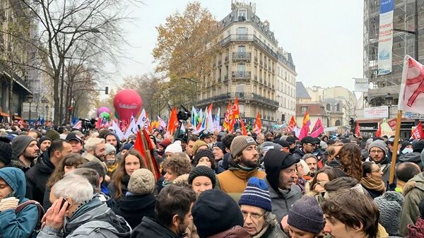 Во время демонстрации в Париже - 俄羅斯衛星通訊社