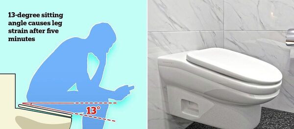 New downward-tilting toilets are designed to become unbearable to sit on after five minutes. - 俄罗斯卫星通讯社