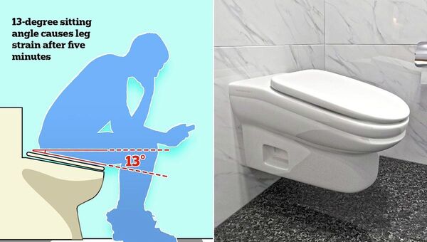 New downward-tilting toilets are designed to become unbearable to sit on after five minutes. - 俄罗斯卫星通讯社