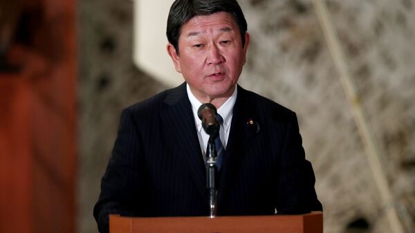 Министр иностранных дел Японии Тосимицу Мотэги  - 俄羅斯衛星通訊社