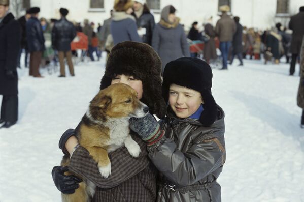 Мальчики с щенком в Каргополе, 1987 год - 俄羅斯衛星通訊社