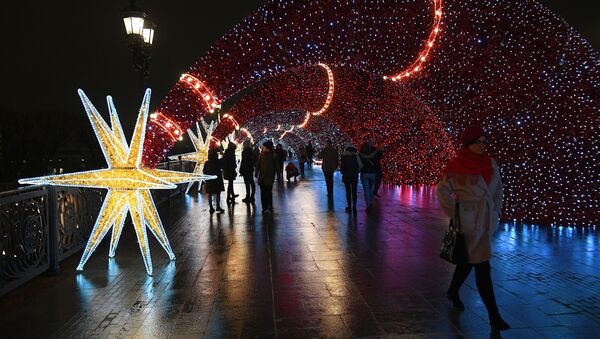 Новогоднее украшение центральных площадей и улиц Москвы - 俄羅斯衛星通訊社