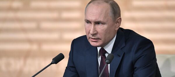 Президент России Владимир Путин на большой ежегодной пресс-конференции  - 俄罗斯卫星通讯社