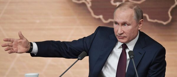  19 декабря 2019. Президент РФ Владимир Путин на большой ежегодной пресс-конференции в Центре международной торговли на Красной Пресне - 俄罗斯卫星通讯社