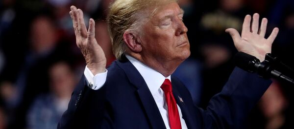 Президент США Дональд Трамп во время предвыборной кампании в Баттл-Крике, штат Мичиган, США Президент США Дональд Трамп во время предвыборной кампании в Баттл-Крике, штат Мичиган, США - 俄罗斯卫星通讯社