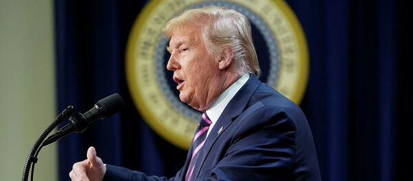 Президент США Дональд Трамп во время выступления в Белом доме - 俄羅斯衛星通訊社