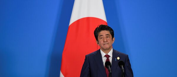 Премьер-министр Японии Синдзо Абэ на пресс-конференции по итогам трехсторонней встречи Япония-Южная Корея-Китай - 俄罗斯卫星通讯社