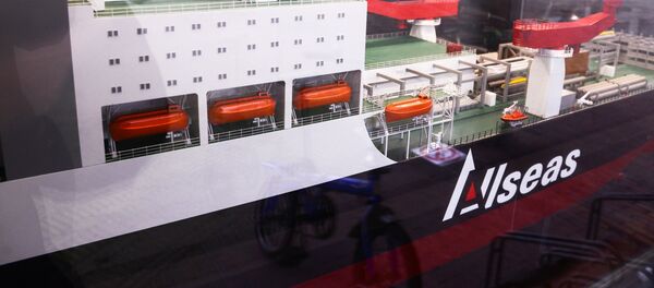 Макет корабля в здании главного офиса швейцарской компании Allseas в Делфт. Макет корабля в здании главного офиса швейцарской компании Allseas в Делфт. - 俄羅斯衛星通訊社