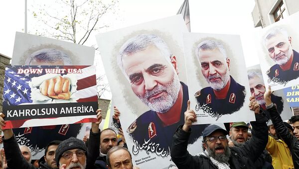 Протест против убийства иранского генерал-майора Касема Сулеймани - 俄羅斯衛星通訊社