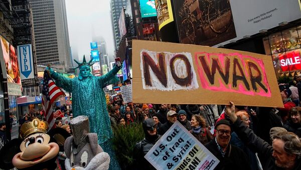 Антивоенные протесты в Нью-Йорке - 俄羅斯衛星通訊社
