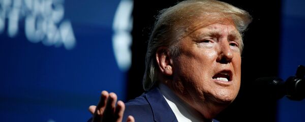 Президент США Дональд Трамп во время выступления на саммите Turning Point USA в Палм-Бич, Флорида - 俄罗斯卫星通讯社