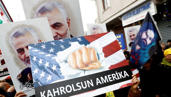 Протест против убийства иранского генерал-майора Касема Сулеймани - 俄罗斯卫星通讯社