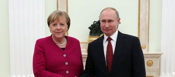 Встреча президента РФ В. Путина с канцлером Германии А. Меркель - 俄罗斯卫星通讯社