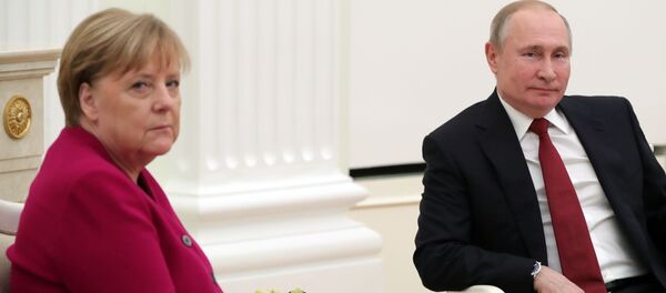 Встреча президента РФ В. Путина с канцлером Германии А. Меркель - 俄羅斯衛星通訊社