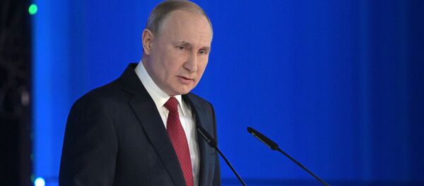 Президент России Владимир Путин выступает с ежегодным посланием Федеральному Собранию - 俄罗斯卫星通讯社