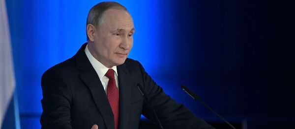 Президент России Владимир Путин выступает с ежегодным посланием Федеральному Собранию - 俄羅斯衛星通訊社