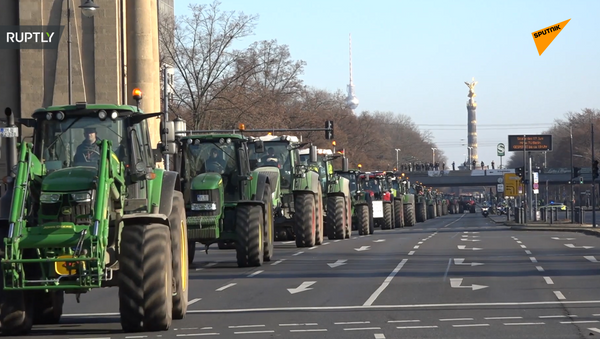 德国农民乘拖拉机上街示威 - 俄罗斯卫星通讯社