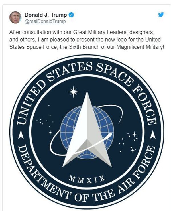 特朗普公佈美國太空軍的徽標 - 俄羅斯衛星通訊社