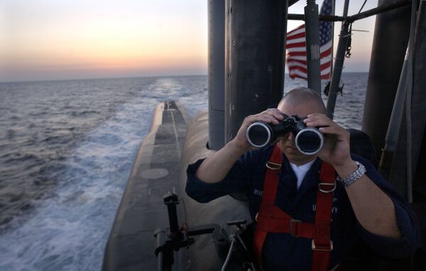 Офицер на борту подводной лодки USS Florida  - 俄罗斯卫星通讯社