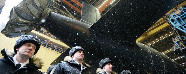 Спуск на воду атомного подводного крейсера Казань ВМФ России - 俄罗斯卫星通讯社