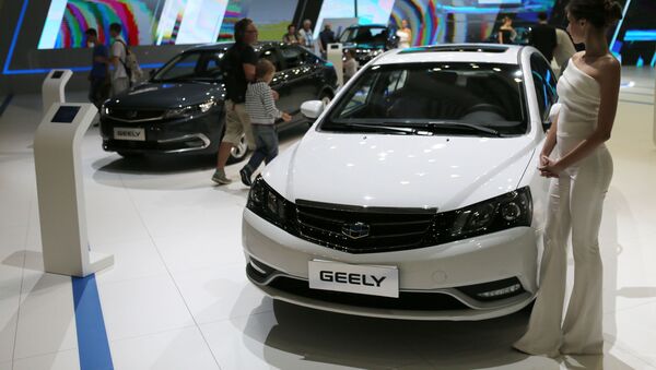 Стенд компании Geely (Китай) на Московском международном автомобильном салоне - 俄羅斯衛星通訊社