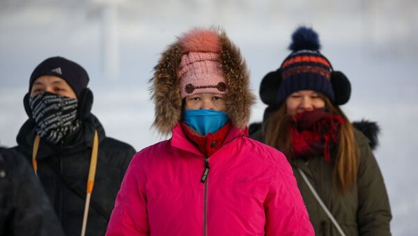 Туристы из Китая в парке Северное сияние в Мурманской области - 俄羅斯衛星通訊社