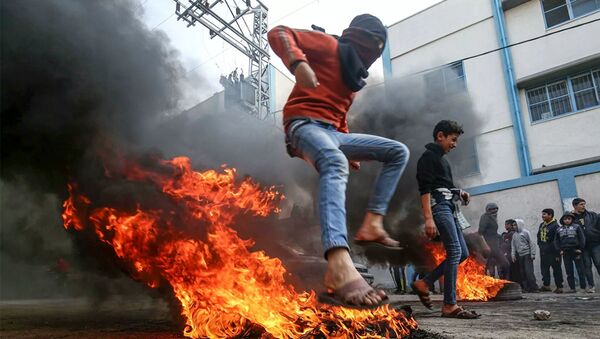 Акция протеста против плана палестино-израильского урегулирования в Секторе Газа - 俄罗斯卫星通讯社