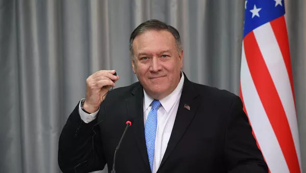  Госсекретарь США Майк Помпео во время пресс-конференции с министром иностранных дел Белоруссии  - 俄羅斯衛星通訊社